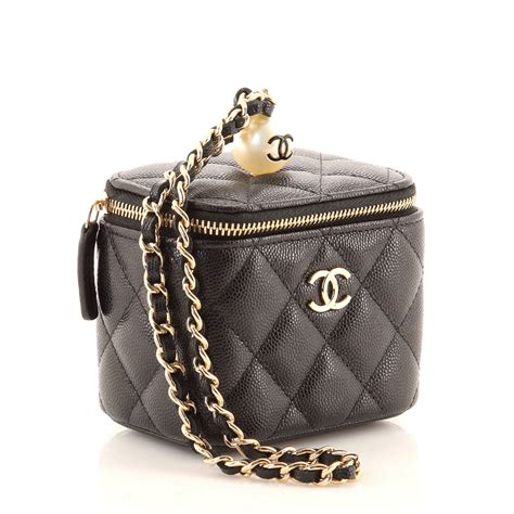 chanel small vanity case with chain|vintage chanel vanity case.